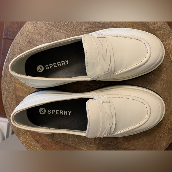 NEW! Sperry Highland White Platform Loafer Slip On Shoe - SZ 6.5 - Picture 4 of 13